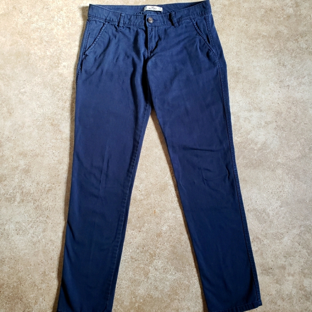 Hollister Women's Navy Blue Chino Style Pants